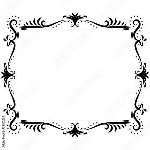 Retro vintage frame is an antique photo frame. Decorated with rolled flowers and dividers.