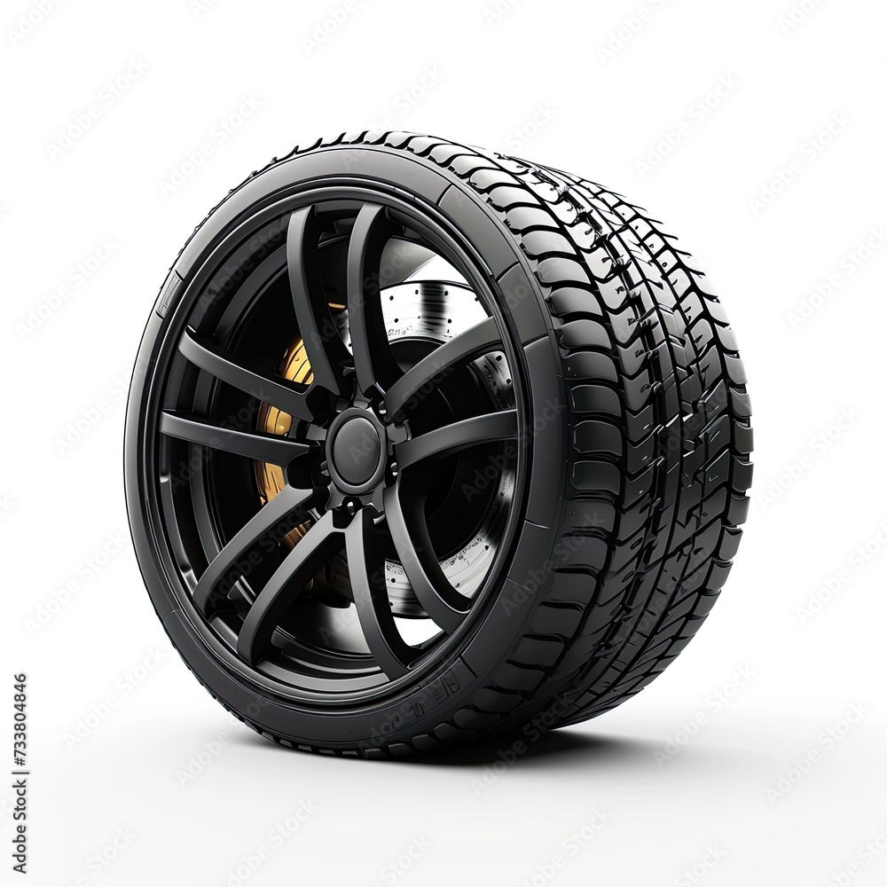 Car Tyre on white background