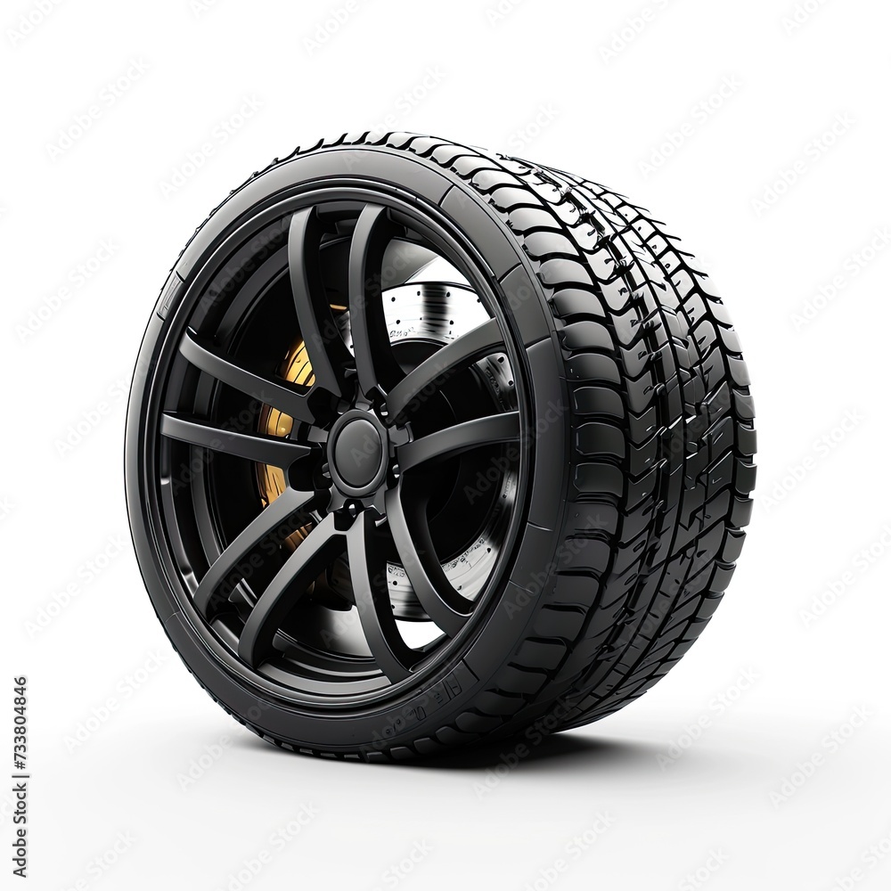 Obraz premium Car Tyre on white background