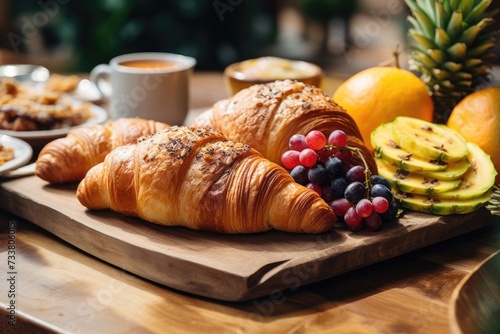 Exquisite breakfast selections displayed in a cafe or restaurant setting