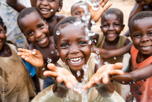 African children enjoy clean water. photo