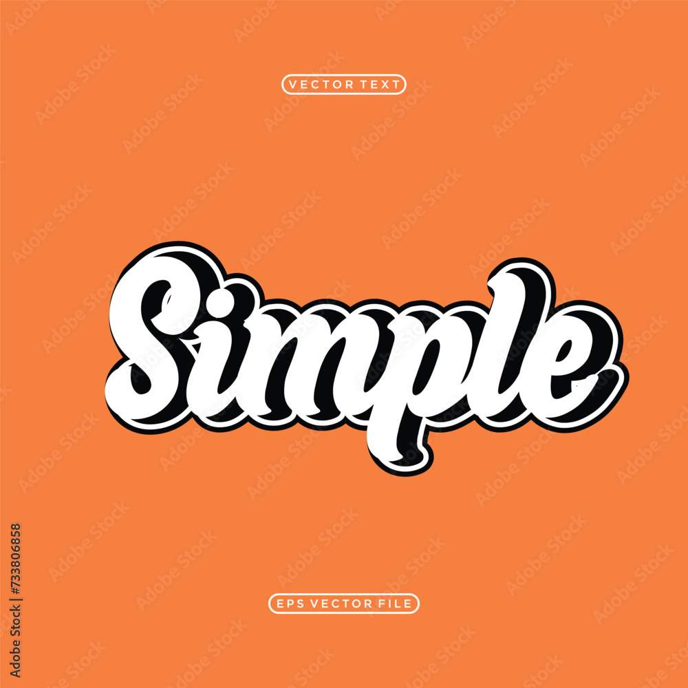 simple letter text style design vector, simple writing in vintage cursive style	