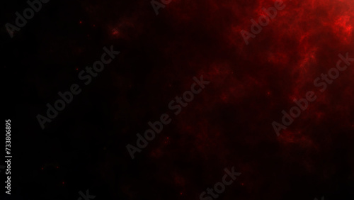 Burning red hot fire sparks with smoke on a dark background. Screensaver, cartoon fire animation, flames, scorching particles over black background, flying embers from fire
