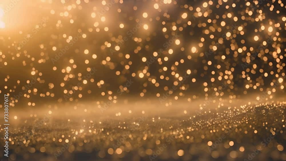 Golden bokeh lights on black background Golden bokeh lights on black background
