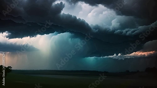 Dramatic Thunderstorm Over Open Fields photo