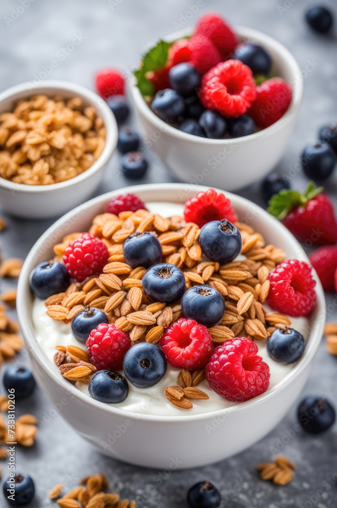 Fresh Berry Granola and Yogurt Bowls Fresh Berry Granola and Yogurt Bowls