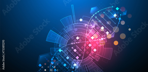 Scientific and technological background. Abstract image of DNA molecule. Vector illustration. Hand drawn.
