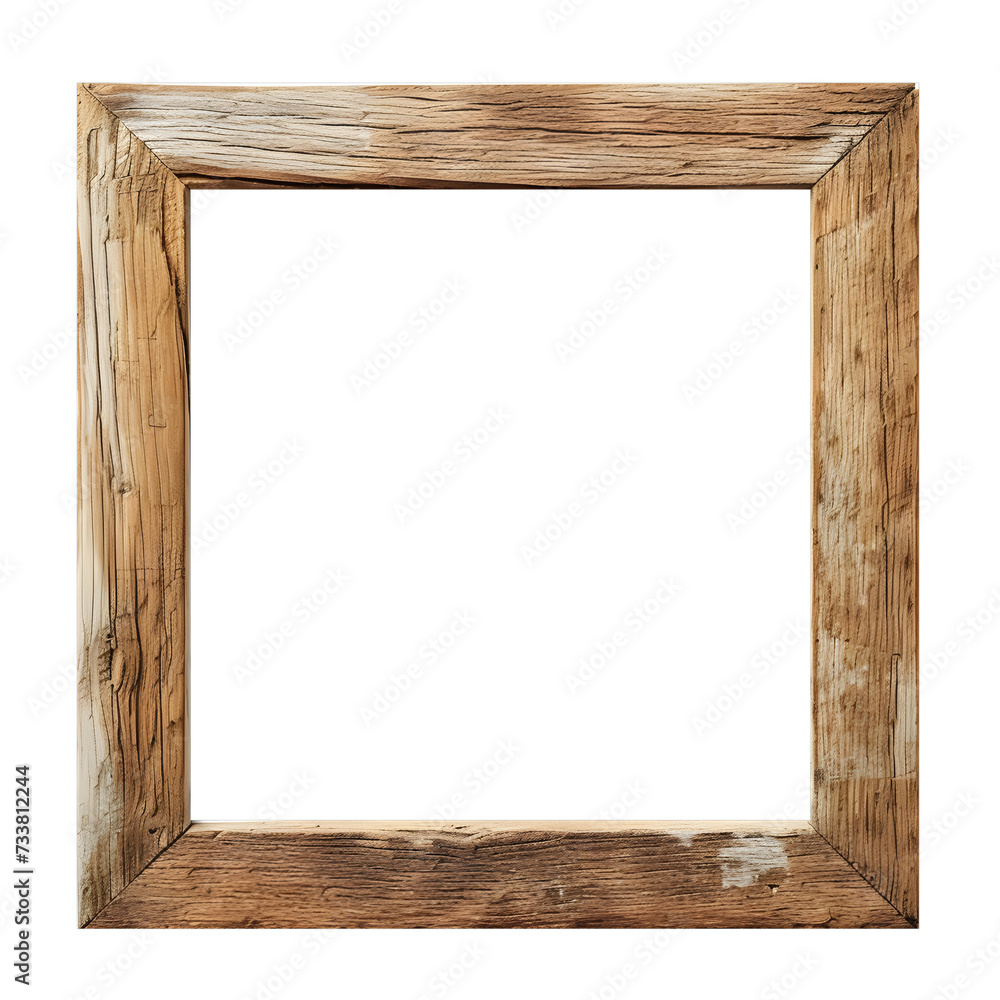 wooden photo frame with rustic style and modern color accents, square wooden frame photo isolated on white wooden photo frame with rustic style and modern color accents, square wooden frame photo isolated on white