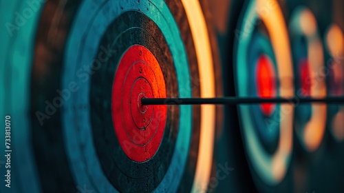 Arrows hitting the bullseye on a dartboard, representing accuracy, goal achievement, and focused success, suitable for concepts of business goals and personal targets
