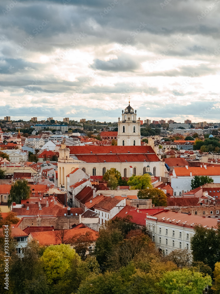 General view of Vilnius Old Town in autumn