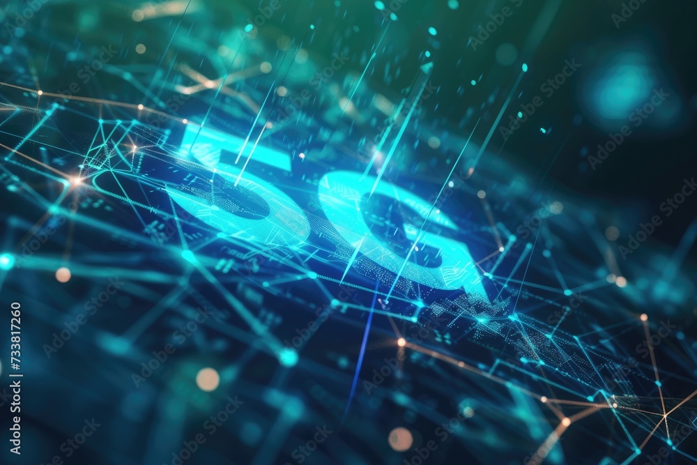 Fototapeta premium 5g network technology background