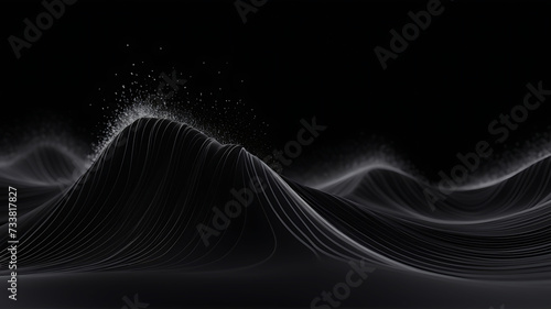 Abstract green background Gradient color wave of particles Technology Carbon line black background black, texture, abstract, grey, wallpaper, design, dark, pattern. ai