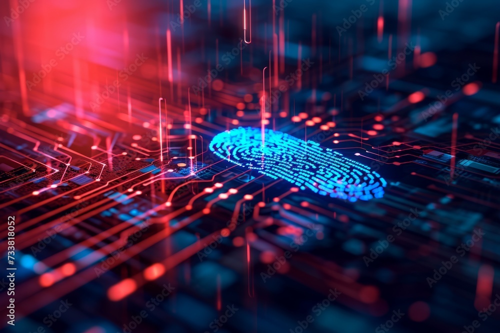 Fingerprint on a technology chip Fingerprint on a technology chip