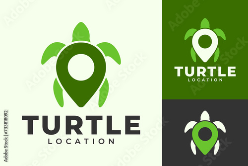Turtle Location Sea Spot Logo Design