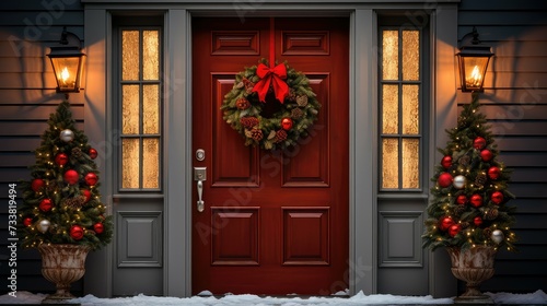 wreath front door holiday