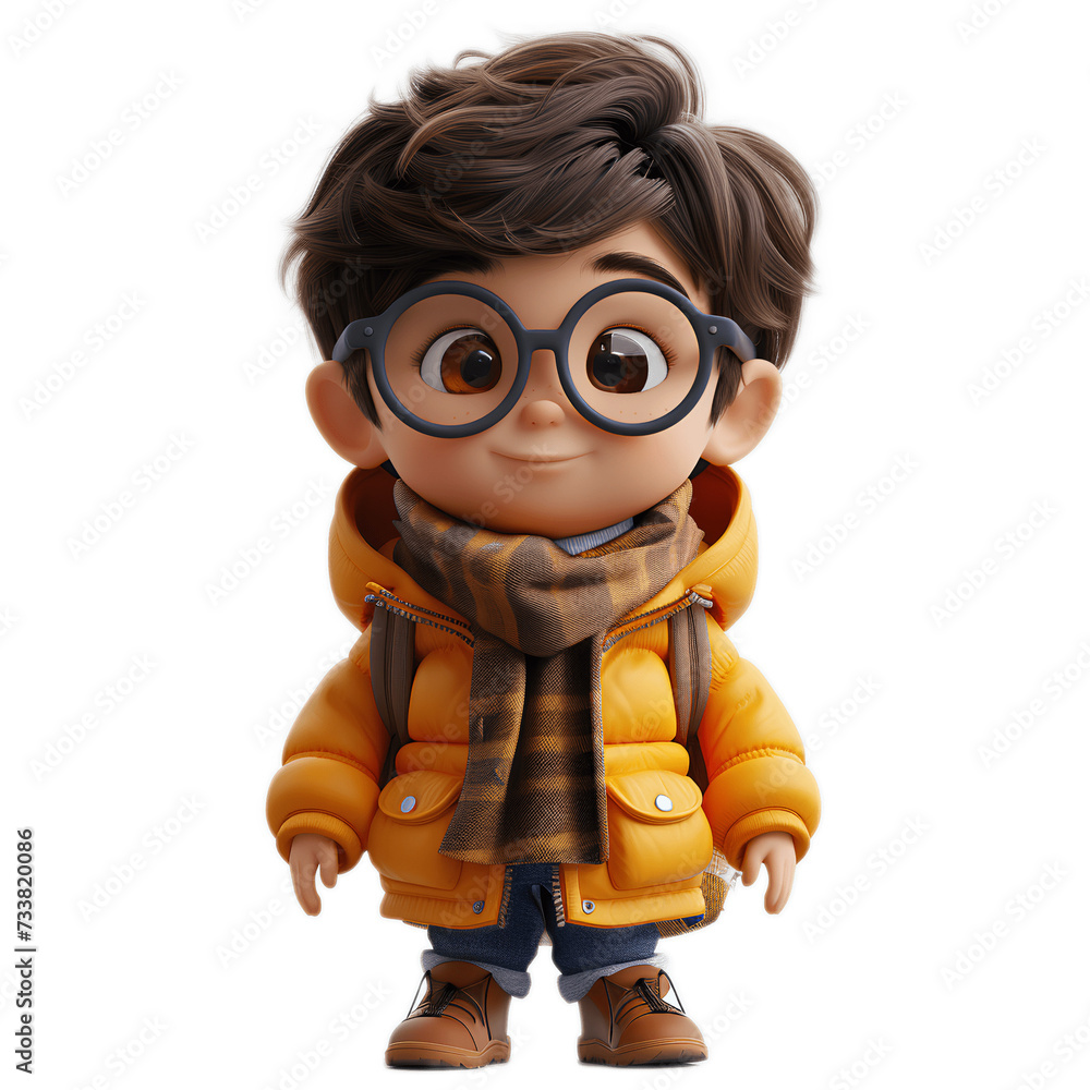 3d cute little boy school character with white isolated background 3d cute little boy school character with white isolated background