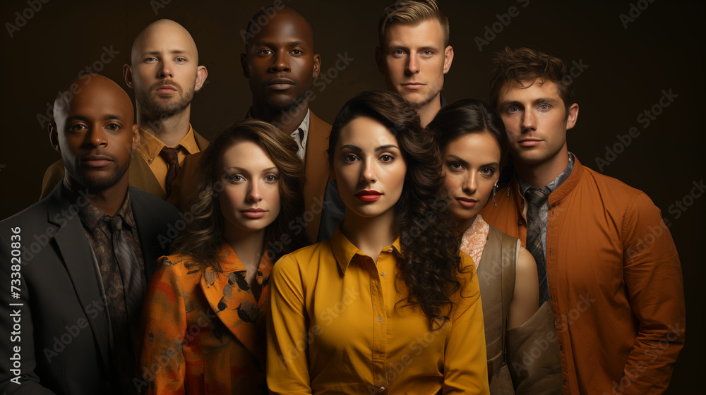 Group of People Standing Next to Each Other. Generative AI Group of People Standing Next to Each Other. Generative AI