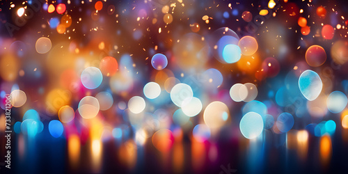 Beautiful bokeh Abstract bokeh background Christmas and New Year holidays background.