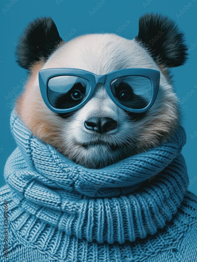 Panda Bear Wearing Sunglasses and Sweater Panda Bear Wearing Sunglasses and Sweater