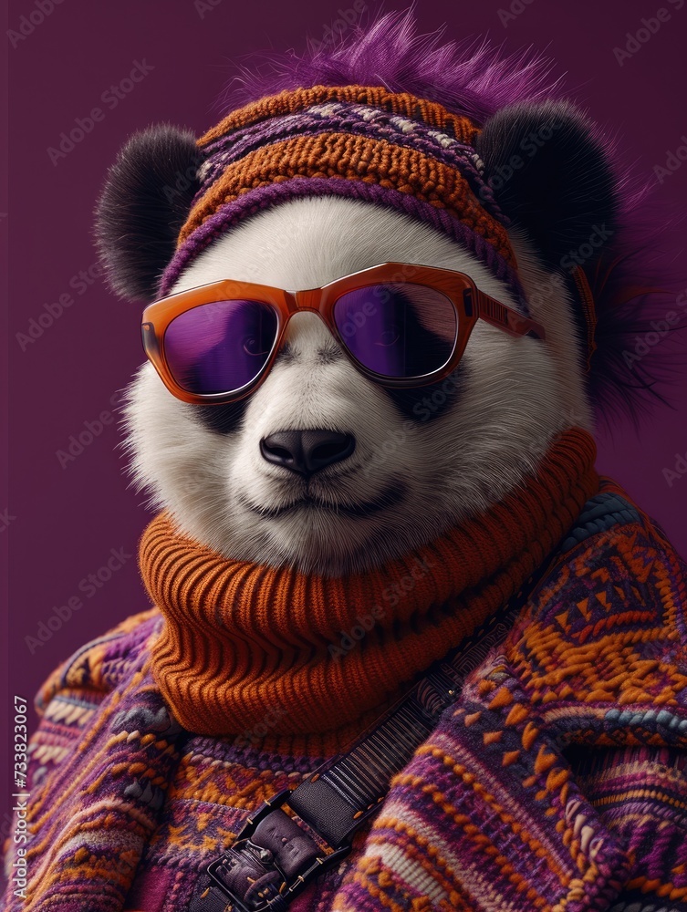 Panda Bear Wearing Sunglasses and Sweater Panda Bear Wearing Sunglasses and Sweater