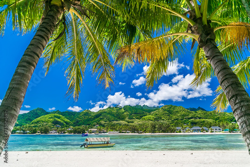 Bild auf Leinwand Tropical bay, paradise destination on the Cook Islands