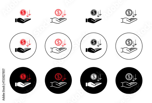 Borrower Vector Illustration Set. Financial Exchange Sign in suitable for apps and websites UI design style.