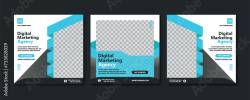  Digital business marketing banner for social media post template