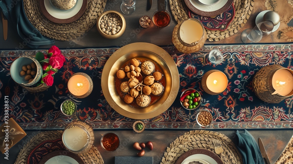 a table with a bowl of food a table with a bowl of food
