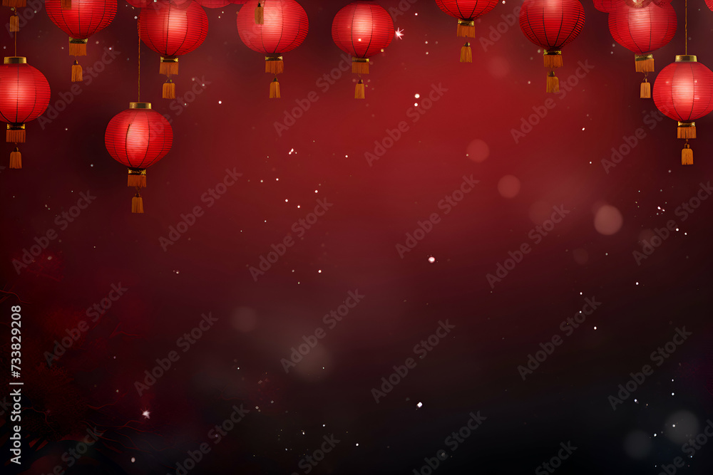 Chinese New Year background with red paper lanterns. illustration. Chinese New Year background with red paper lanterns. illustration.