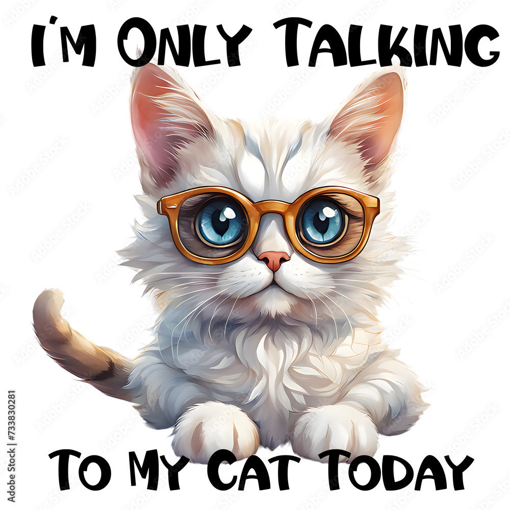 Cute Funny Cat Glasses illustration 