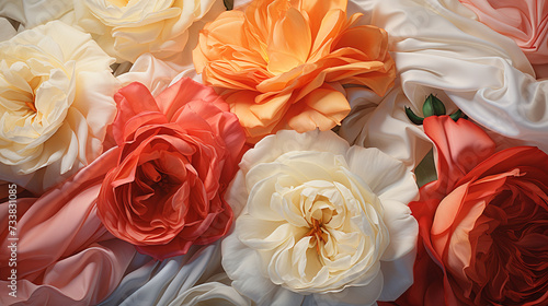 Rose colorate. Bouquet. Fiori. photo