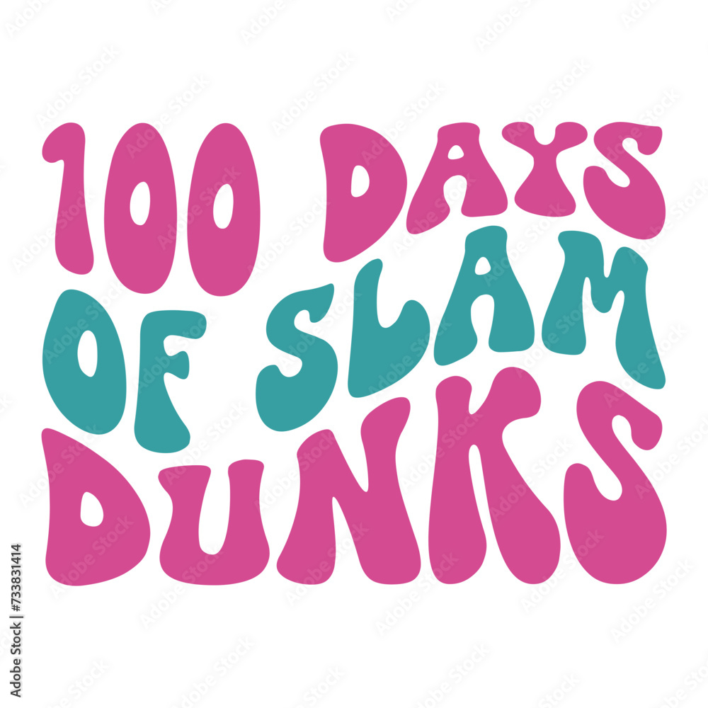 100 Days Of Slam Dunks Retro SVG 100 Days Of Slam Dunks Retro SVG