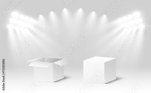 3D cardboard boxes for delivery Isometric paper containers	