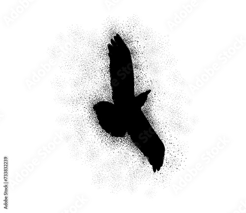 spray painting crow illustration