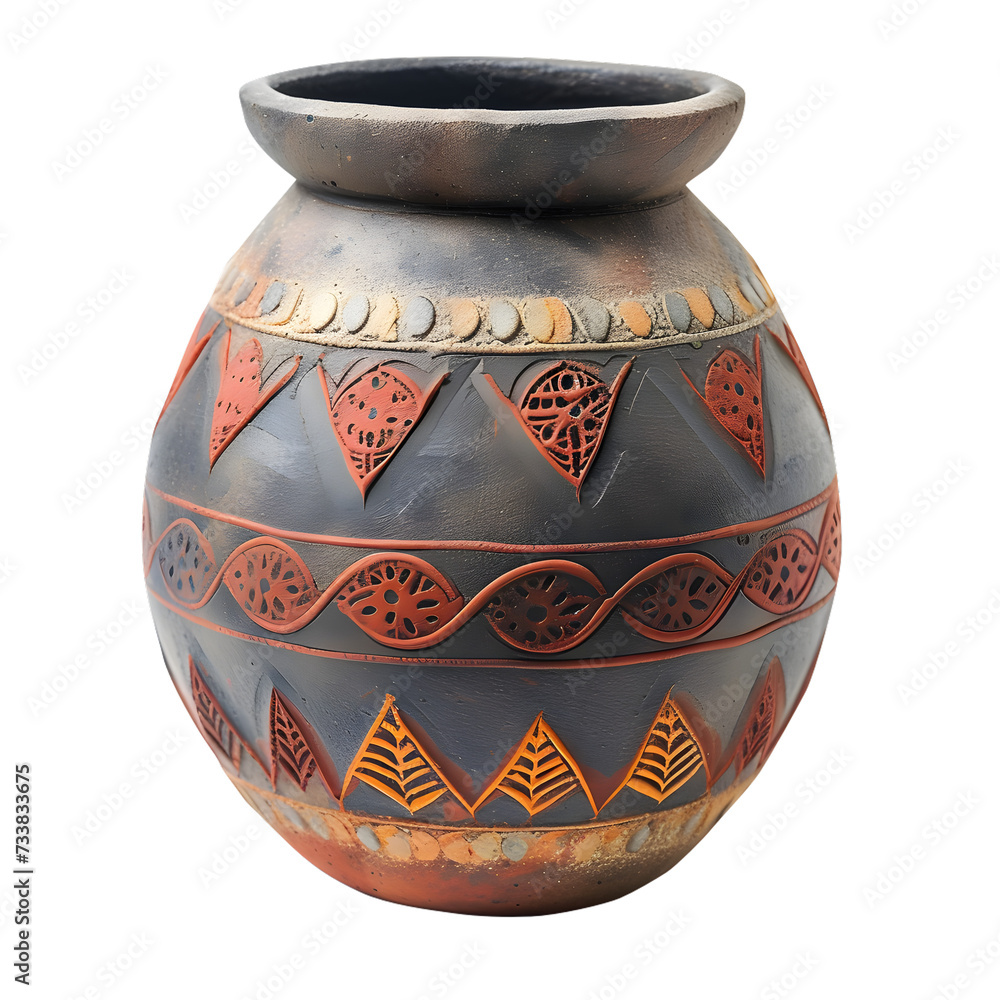 clay vases, jugs or decorative pots with patterns isolated on white clay vases, jugs or decorative pots with patterns isolated on white