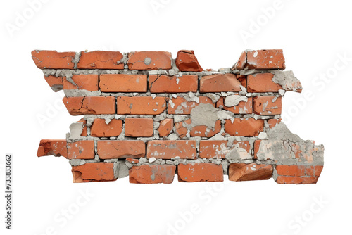 Broken Brick Wall on Transparent Background  PNG  Generative  Ai