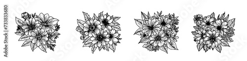 set of flowers. vector flowers set