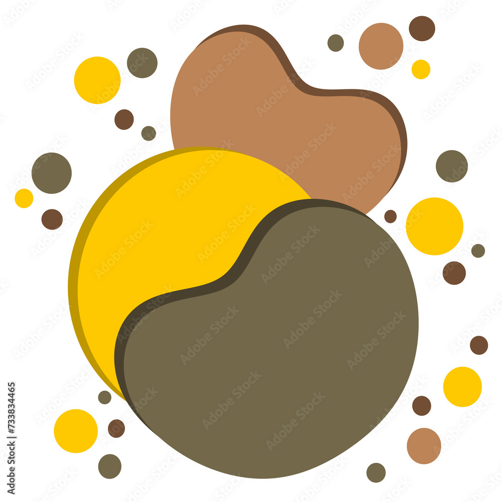 Minimalist wall decoration in yellow and olive colors