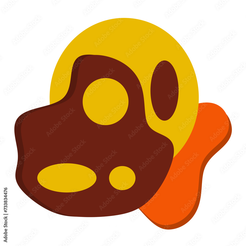 Fototapeta premium Minimalist wall decoration with orange and brown colors