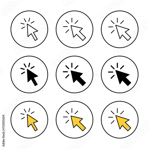 Click icon set vector. pointer arrow sign and symbol. cursor icon © Lunaraa