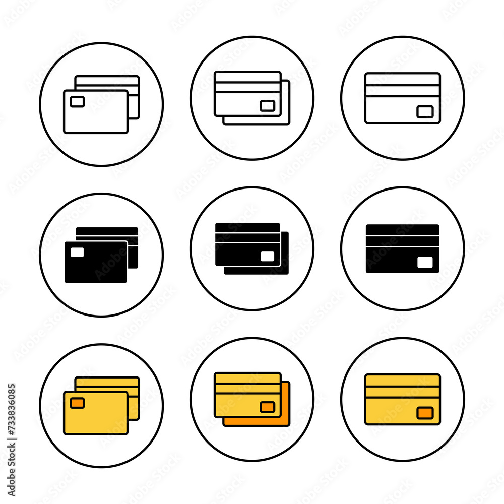 Credit card icon set vector. Credit card payment sign and symbol Credit card icon set vector. Credit card payment sign and symbol