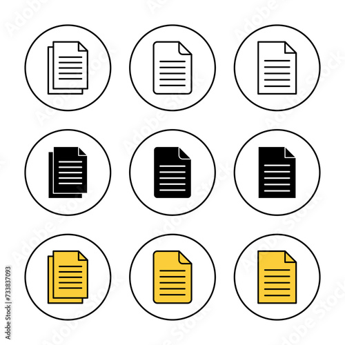 Document icon set vector. Paper sign and symbol. File Icon