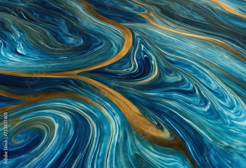 Striking abstract painting featuring bold swaths of liquid paint, AI-generated.
