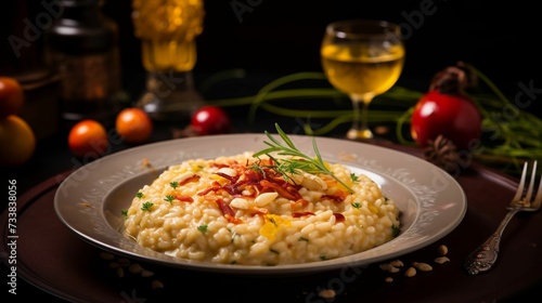 AI generated illustration of a plate of Mediterranean risotto