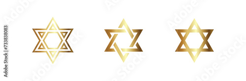 David star icon set. Jewish Israel symbol. Vector EPS 10