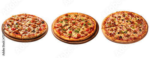 Set of Pizza png images food images fast food isolated white,transparent background for crop image use