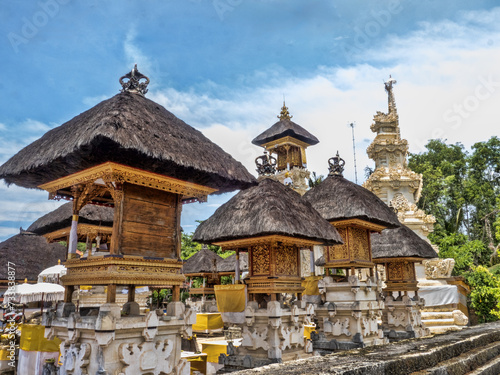 Decorated Hindu temple Pura Penataran, Ped, Nusa Penida, Indonesia.