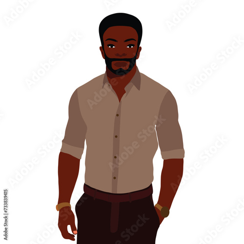 Afro black man in elegant art style vector