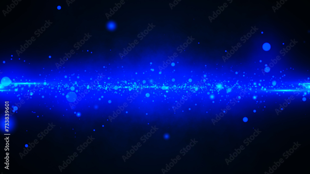 Abstract particle movement on a neon blue background. Animation of fast moving bright particles on a dark background. Space background. 4k. Abstract particle movement on a neon blue background. Animation of fast moving bright particles on a dark background. Space background. 4k.