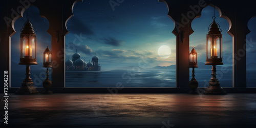 MOSQUE BACKGROUND SUITABLE FOR CELEBRATION OF ISLAMIC HOLIDAYS, 
 photo